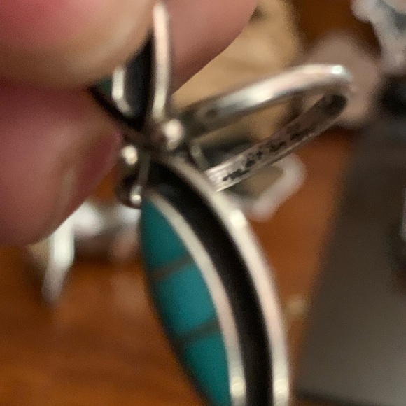 Vintage Native Shadowbox Turquoise Ring - Picture 8 of 12